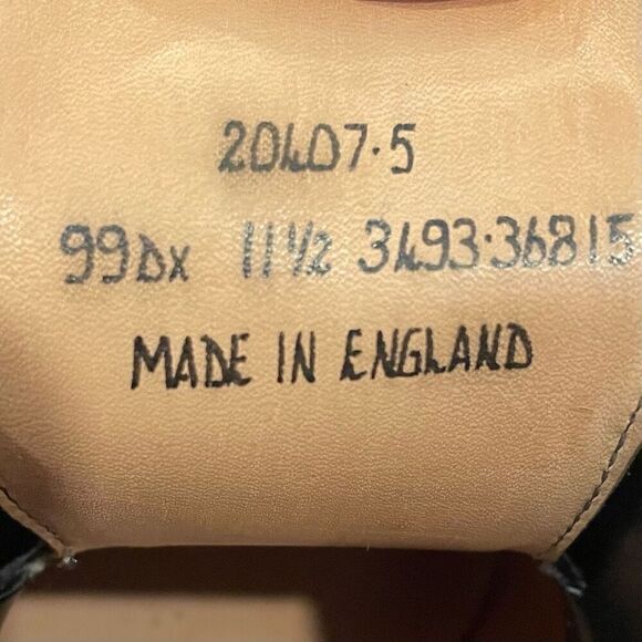 Sid Mashburn Wing Tip Brogue Shoes Size 11.5 Handmade in England Black Leather - Picture 10 of 10